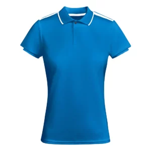 Polo Roly TAMIL WOMAN en azul royal y blanco, vista frontal
