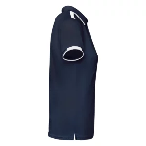 Polo Roly TAMIL WOMAN en azul marino y blanco, vista lateral opuesta