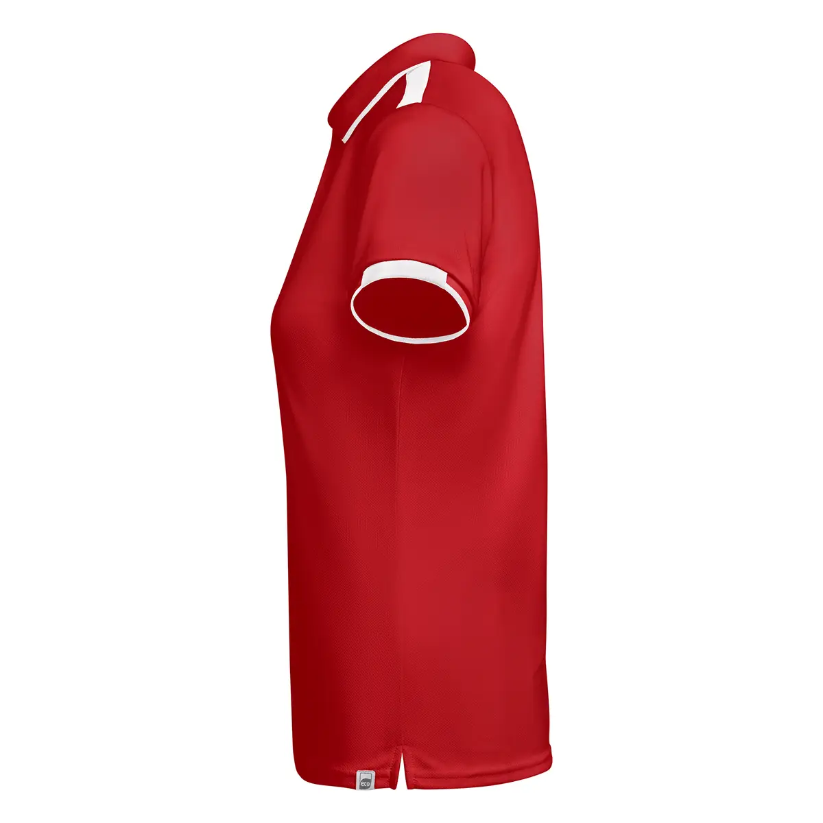 Polo técnico bicolor mujer Roly TAMIL WOMAN 20 Polo Roly TAMIL WOMAN en rojo y blanco, vista lateral
