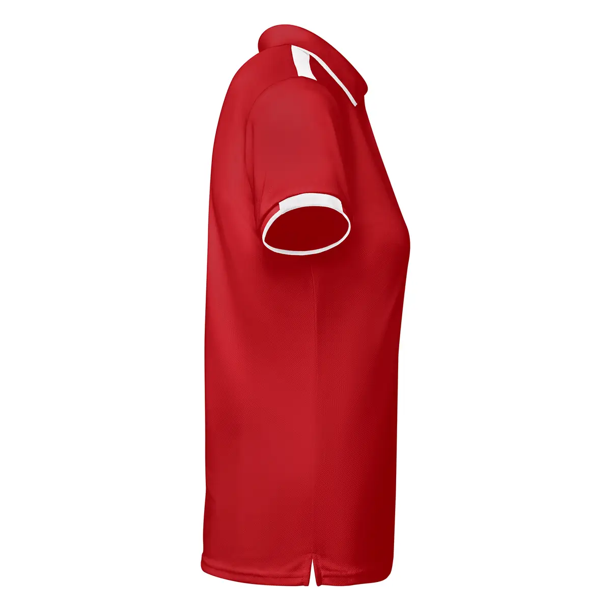 Polo técnico bicolor mujer Roly TAMIL WOMAN 21 Polo Roly TAMIL WOMAN en rojo y blanco, vista lateral opuesta