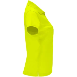 Polo Roly MONZHA WOMAN en amarillo flúor, vista lateral opuesta