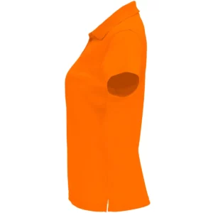 Polo Roly MONZHA WOMAN en naranja flúor, vista lateral