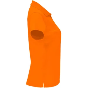 Polo Roly MONZHA WOMAN en naranja flúor, vista lateral opuesta