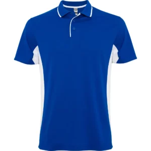 Polo Roly MONTMELO en azul royal y blanco, vista frontal