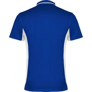 Polo Roly MONTMELO en azul royal y blanco, vista trasera