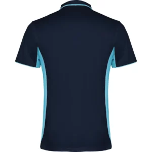 Polo Roly MONTMELO en azul marino y celeste, vista trasera