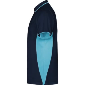 Polo Roly MONTMELO en azul marino y celeste, vista lateral
