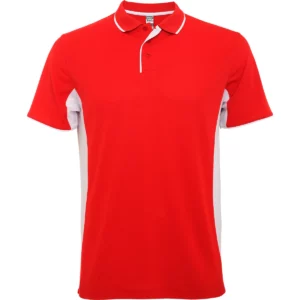 Polo Roly MONTMELO en rojo y blanco, vista frontal