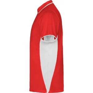 Polo Roly MONTMELO en rojo y blanco, vista lateral