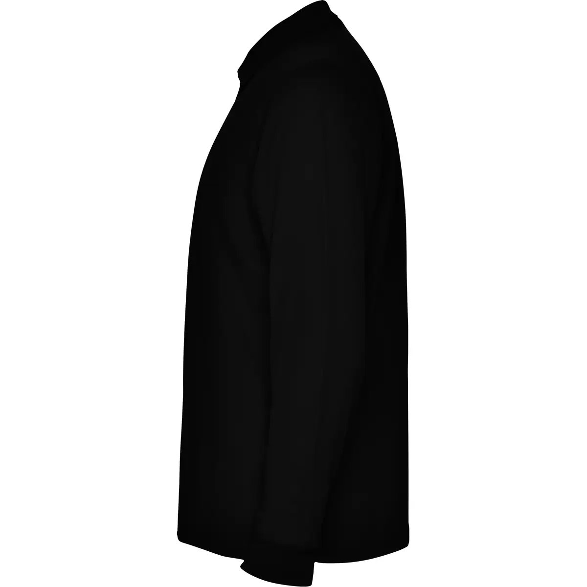 Polo piqué hombre manga larga Roly CARPE 10 Polo Roly CARPE en negro de manga larga, vista lateral