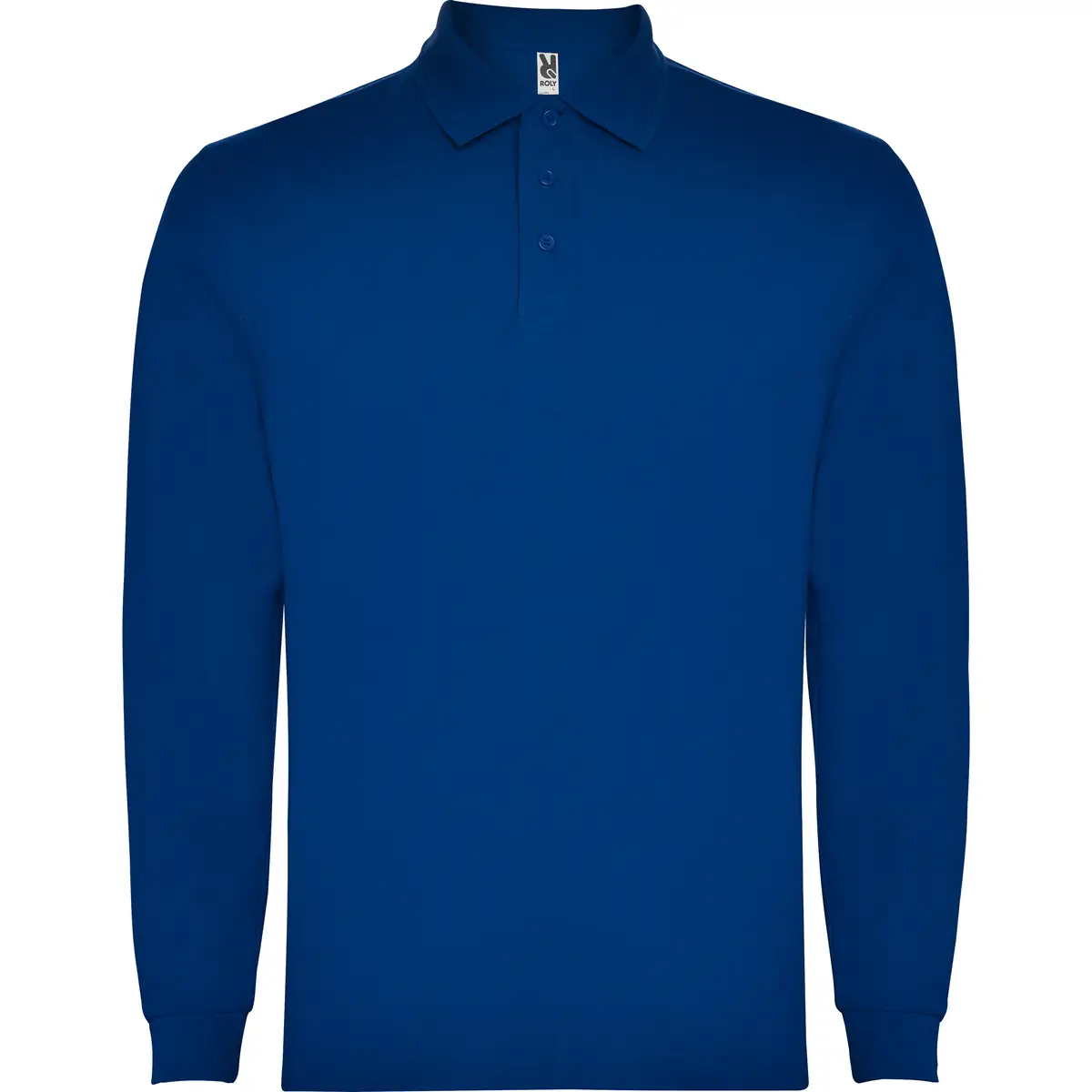 Polo piqué hombre manga larga Roly CARPE 13 Polo Roly CARPE en azul royal de manga larga, vista frontal