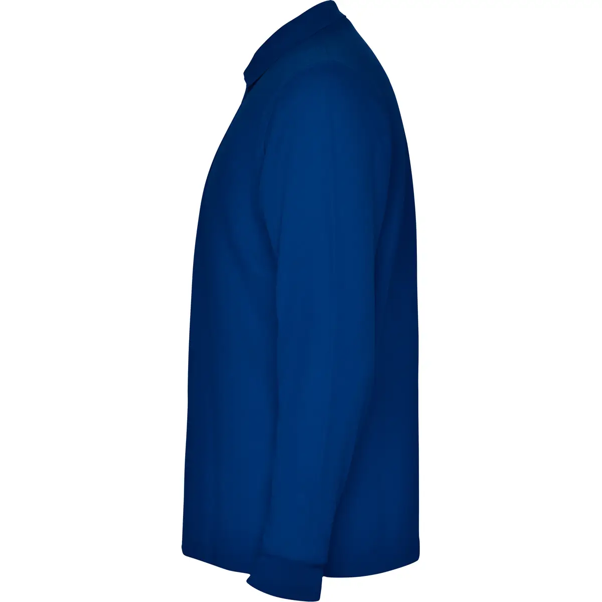 Polo piqué hombre manga larga Roly CARPE 14 Polo Roly CARPE en azul royal de manga larga, vista lateral