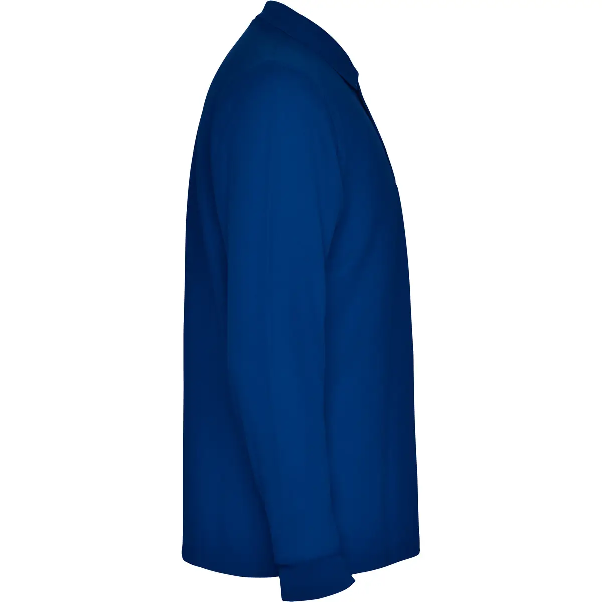 Polo piqué hombre manga larga Roly CARPE 15 Polo Roly CARPE en azul royal de manga larga, vista lateral opuesta