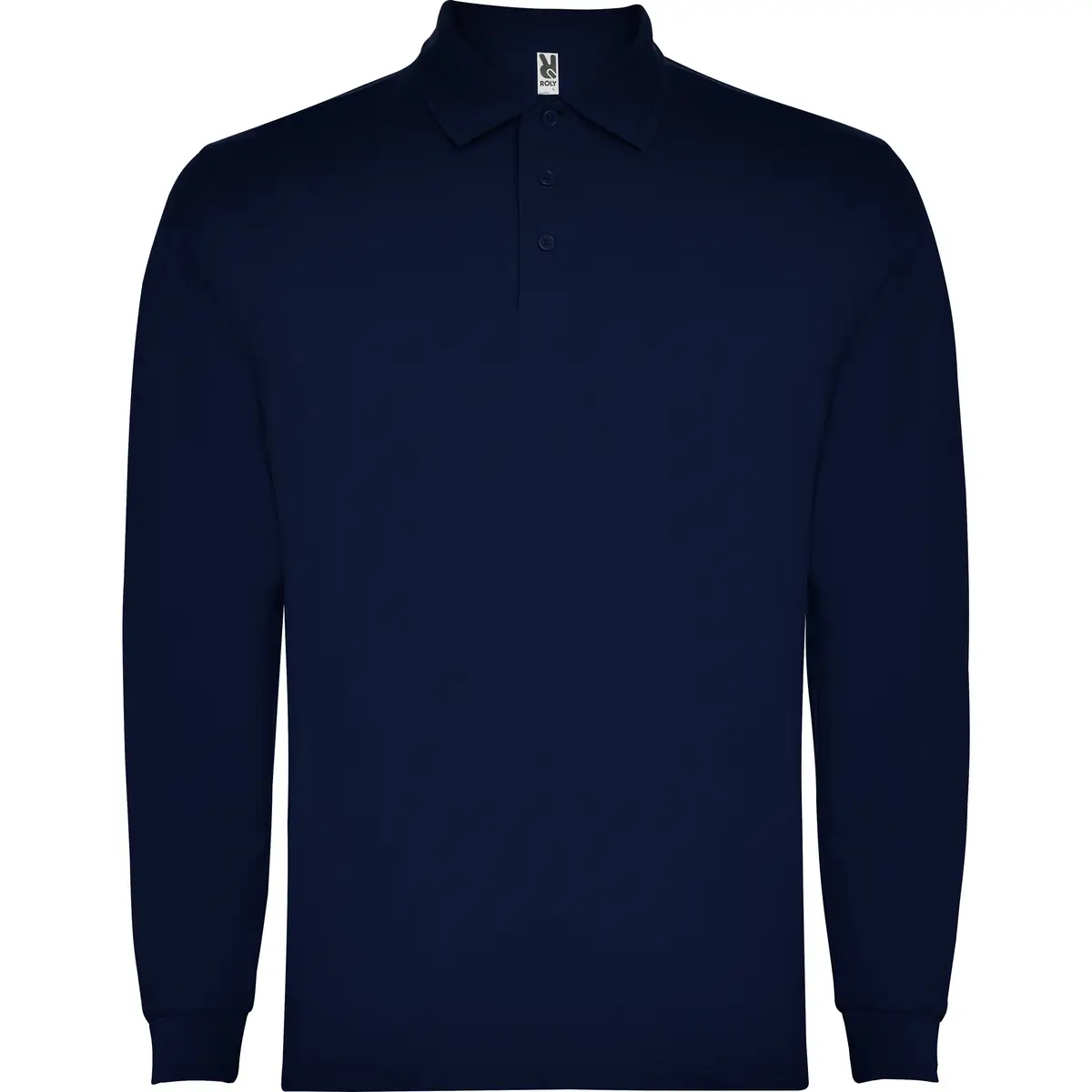 Polo piqué hombre manga larga Roly CARPE 17 Polo Roly CARPE en azul marino de manga larga, vista frontal