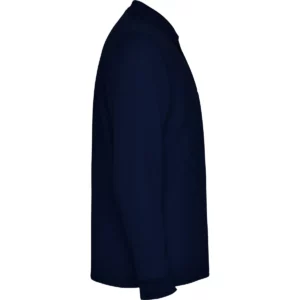 Polo Roly CARPE en azul marino de manga larga, vista lateral opuesta