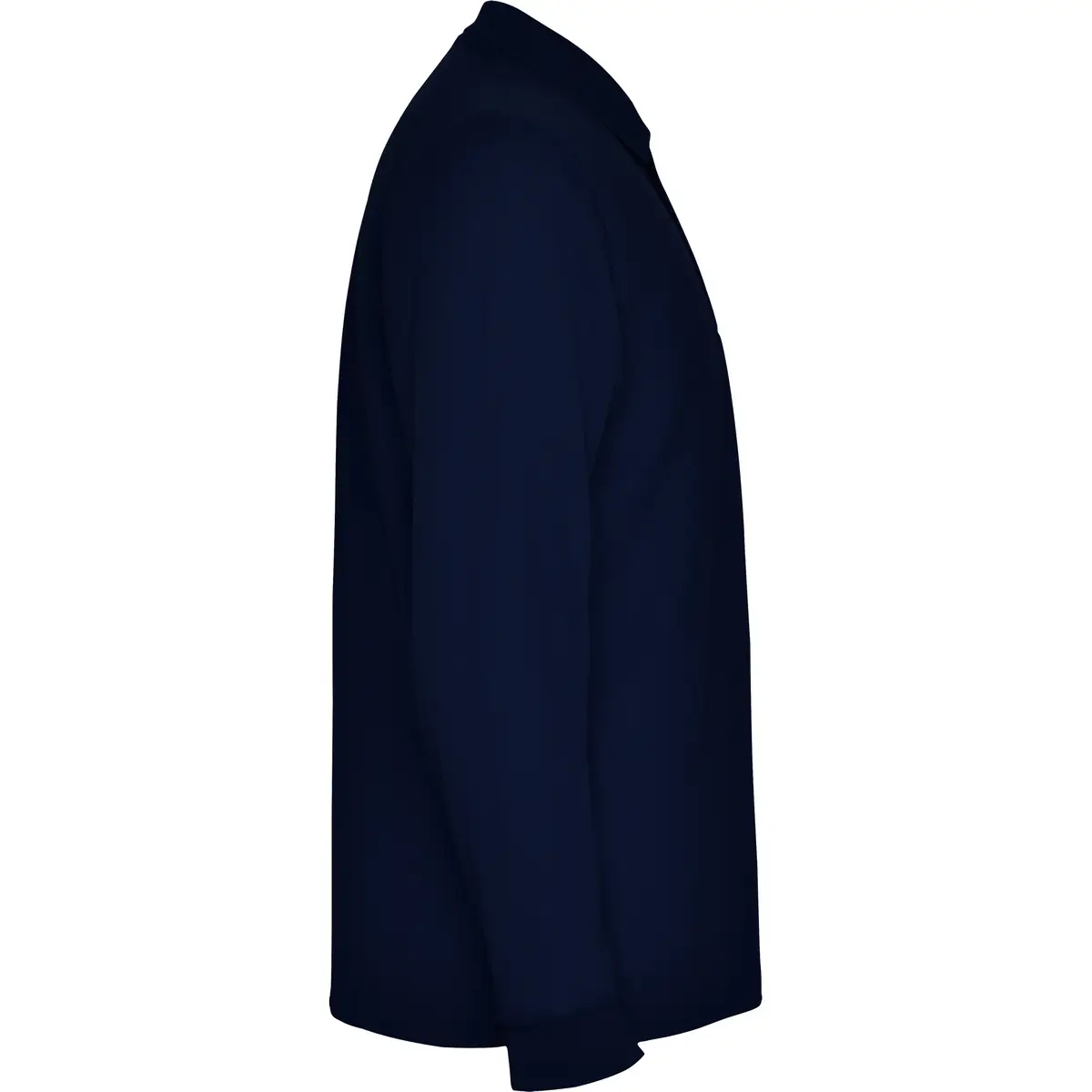 Polo piqué hombre manga larga Roly CARPE 19 Polo Roly CARPE en azul marino de manga larga, vista lateral opuesta