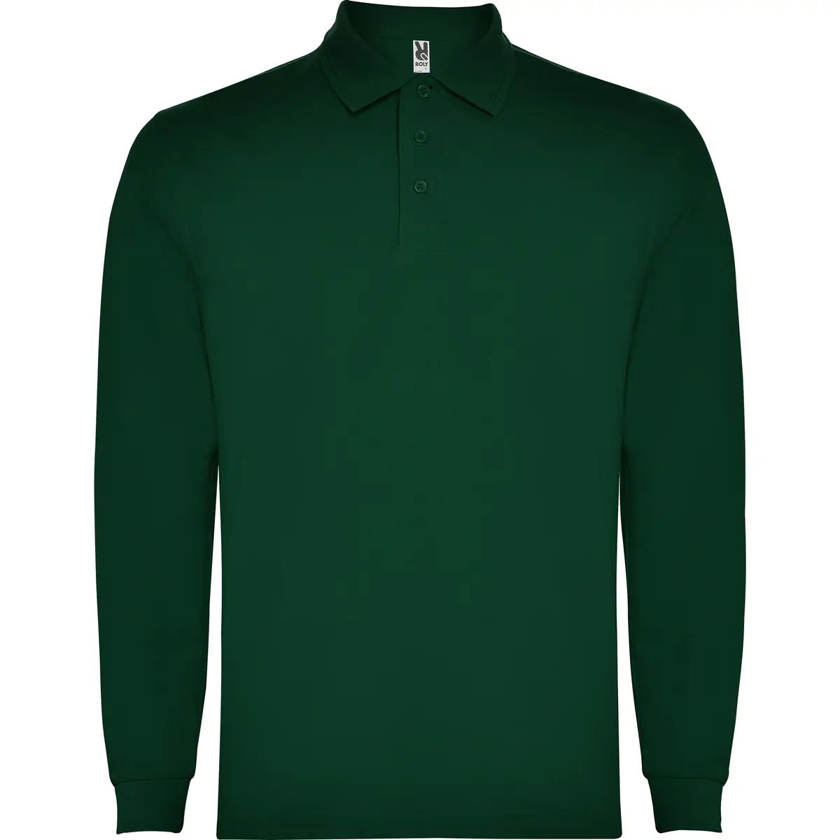 Polo piqué hombre manga larga Roly CARPE 21 Polo Roly CARPE en verde botella de manga larga, vista frontal