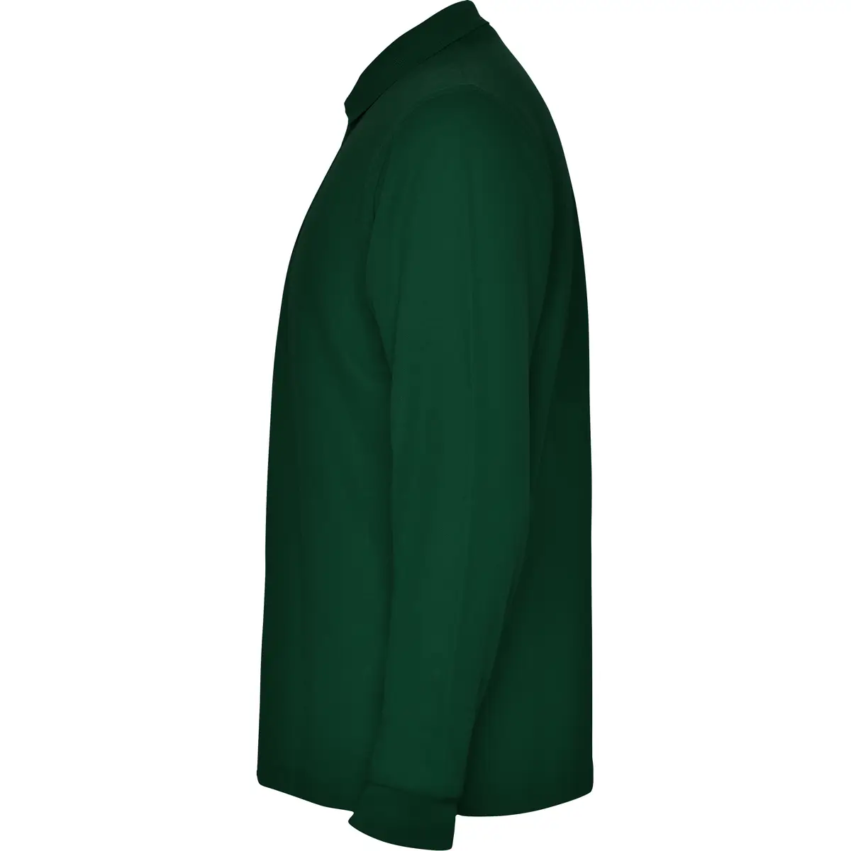 Polo piqué hombre manga larga Roly CARPE 22 Polo Roly CARPE en verde botella de manga larga, vista lateral