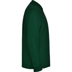 Polo Roly CARPE en verde botella de manga larga, vista lateral opuesta