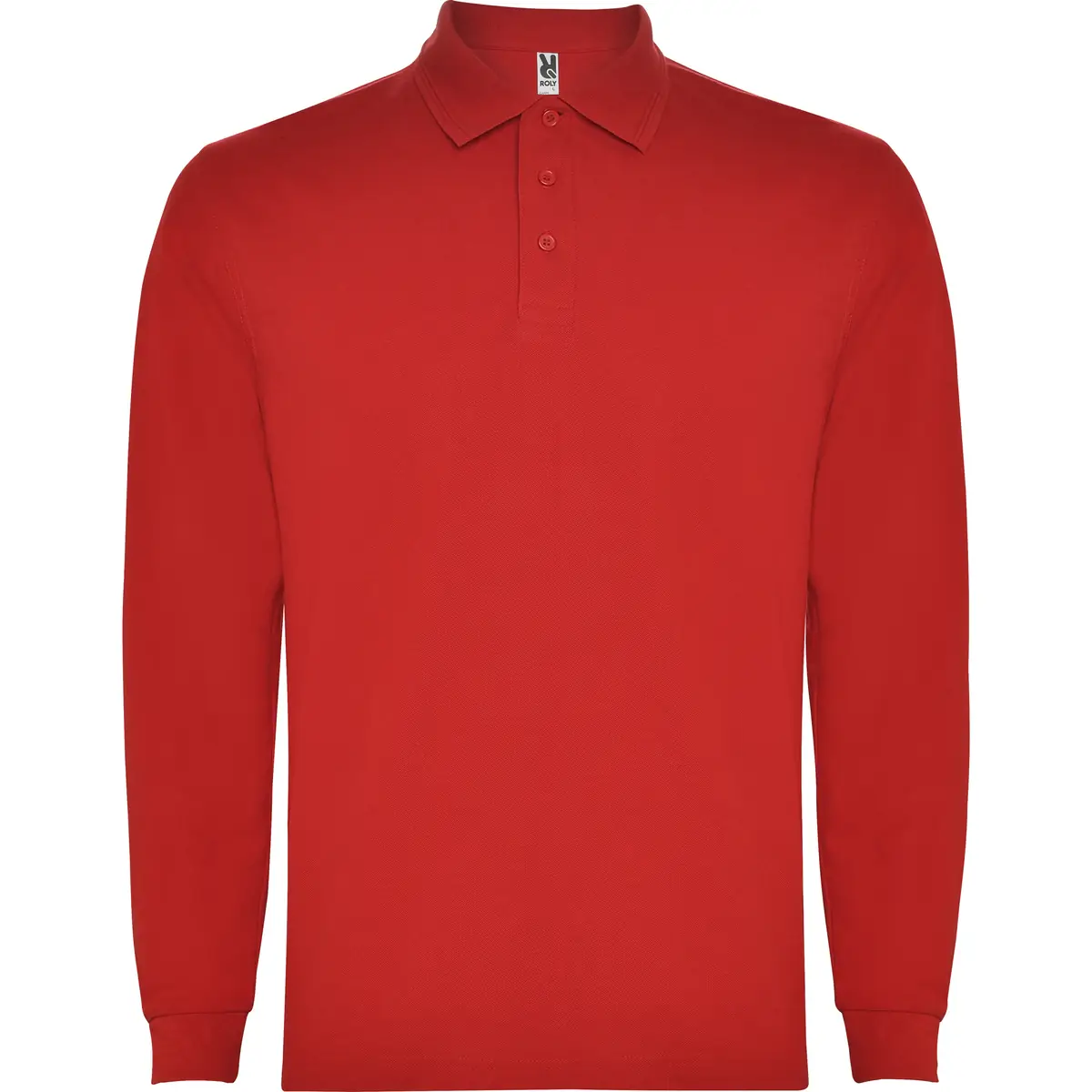 Polo piqué hombre manga larga Roly CARPE 29 Polo Roly CARPE en rojo de manga larga, vista frontal