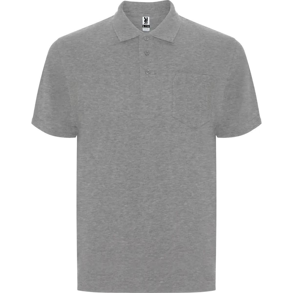 Polo piqué con bolsillo Roly CENTAURO PREMIUM 25 Polo Roly CENTAURO PREMIUM en gris vigoré, vista frontal
