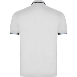 Polo Roly MONTREAL en blanco y azul marino, vista trasera