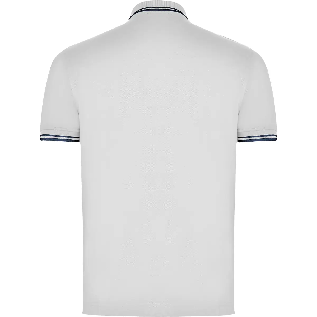 Polo algodón peinado hombre Roly MONTREAL 6 Polo Roly MONTREAL en blanco y azul marino, vista trasera