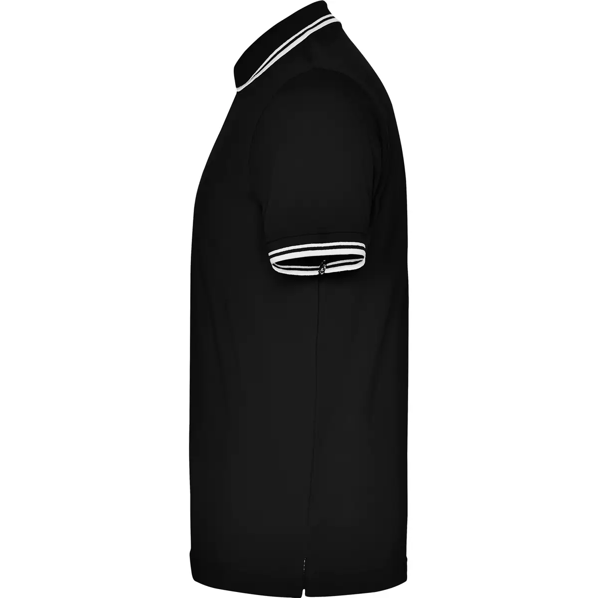 Polo algodón peinado hombre Roly MONTREAL 8 Polo Roly MONTREAL en negro y blanco, vista lateral