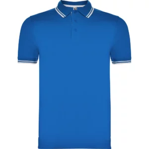 Polo Roly MONTREAL en azul royal y blanco, vista frontal