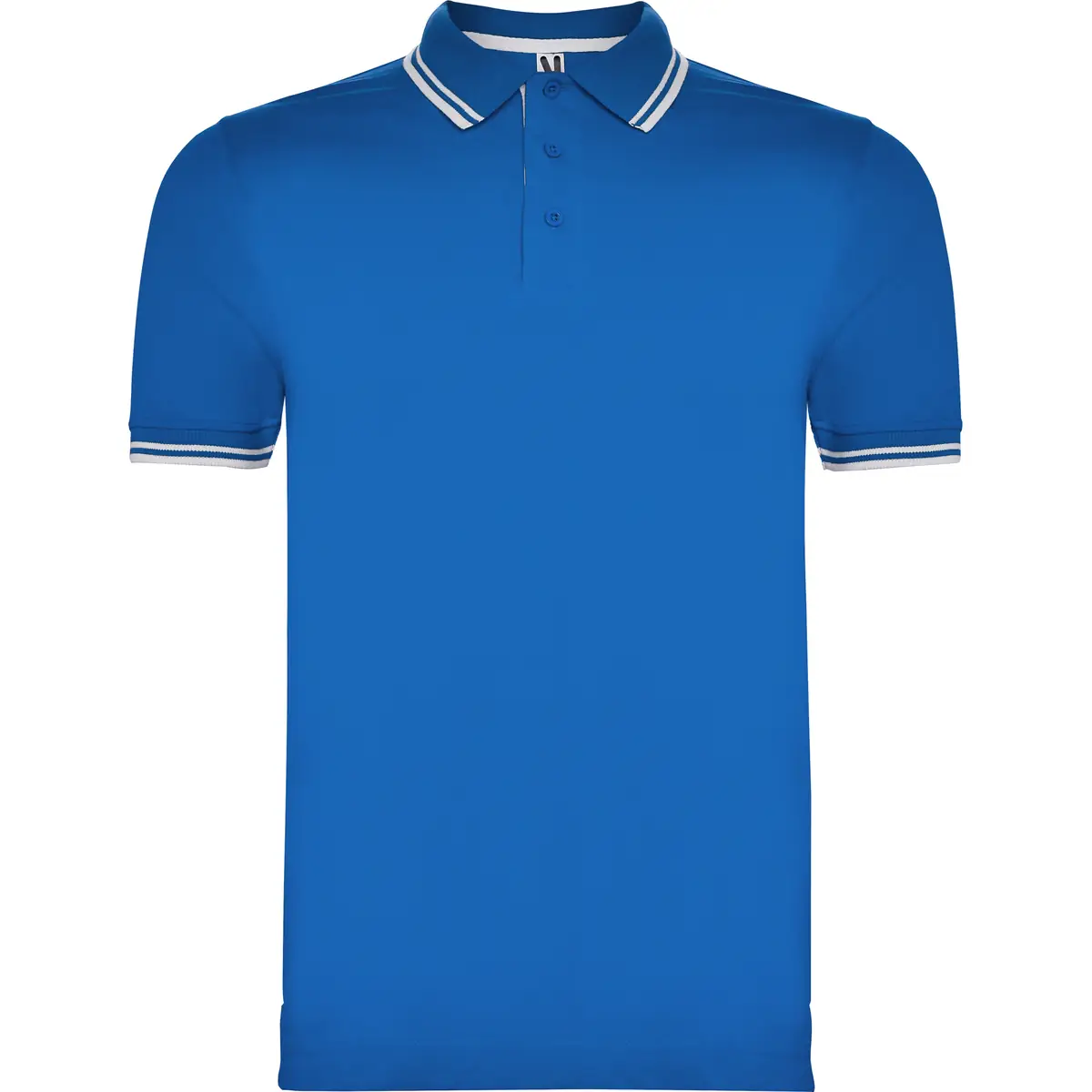 Polo algodón peinado hombre Roly MONTREAL 11 Polo Roly MONTREAL en azul royal y blanco, vista frontal