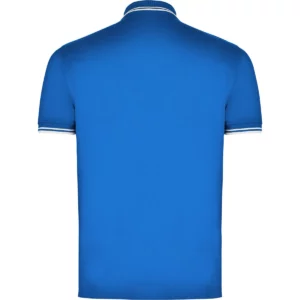 Polo Roly MONTREAL en azul royal y blanco, vista trasera