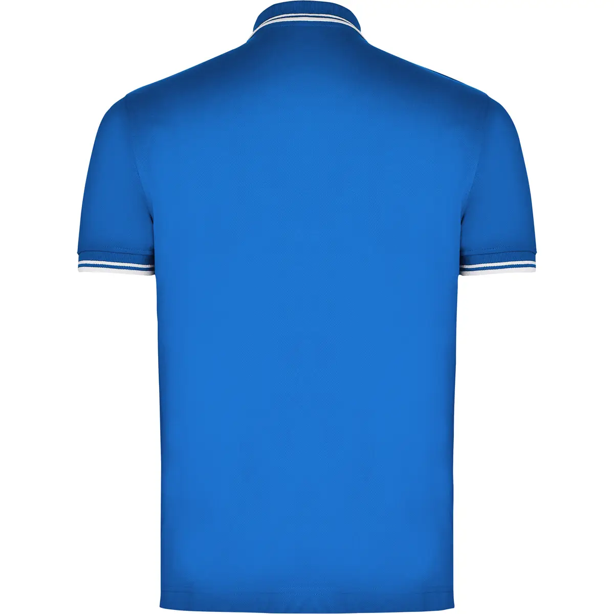 Polo algodón peinado hombre Roly MONTREAL 14 Polo Roly MONTREAL en azul royal y blanco, vista trasera
