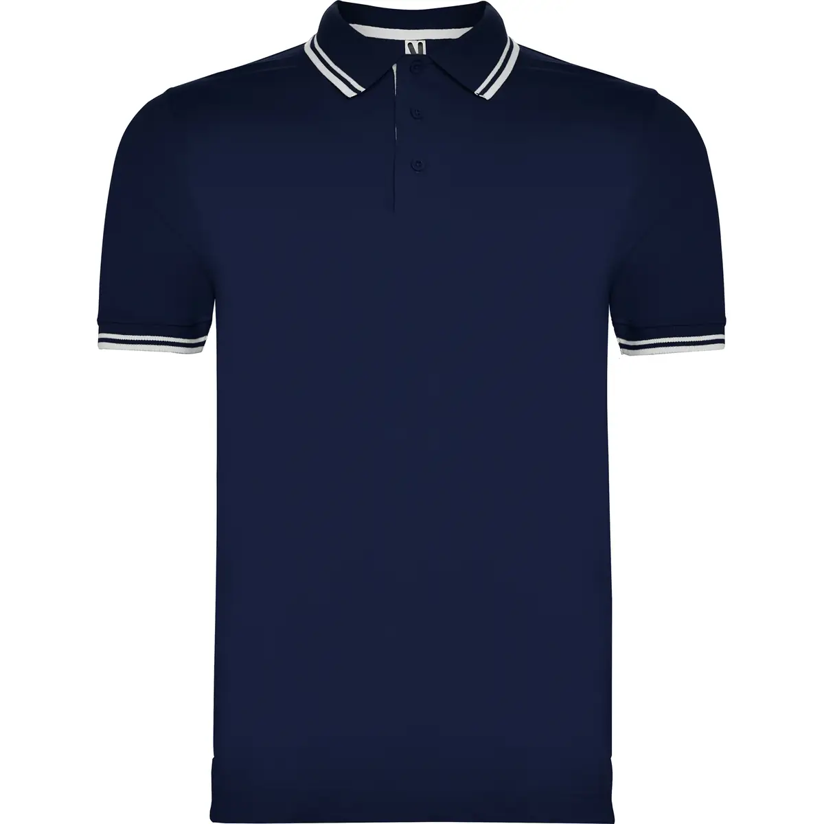 Polo algodón peinado hombre Roly MONTREAL 15 Polo Roly MONTREAL en azul marino y blanco, vista frontal