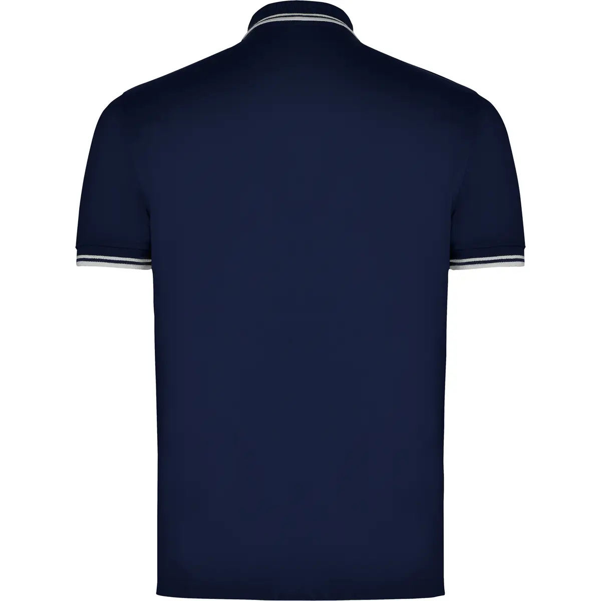 Polo algodón peinado hombre Roly MONTREAL 18 Polo Roly MONTREAL en azul marino y blanco, vista trasera