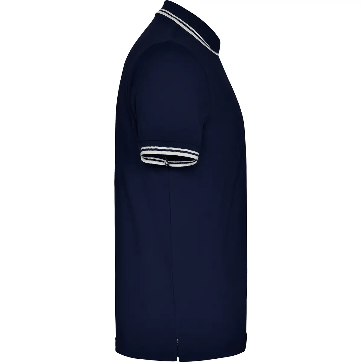 Polo algodón peinado hombre Roly MONTREAL 17 Polo Roly MONTREAL en azul marino y blanco, vista lateral opuesta