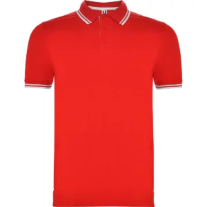 Polo Roly MONTREAL en rojo y blanco, vista frontal