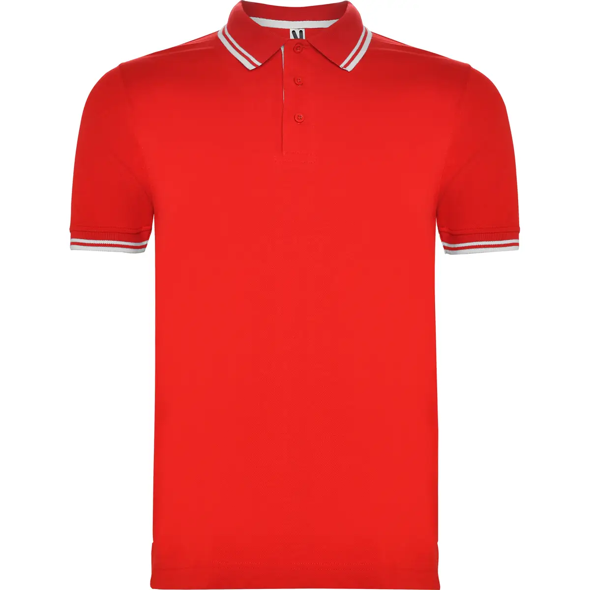 Polo algodón peinado hombre Roly MONTREAL 19 Polo Roly MONTREAL en rojo y blanco, vista frontal
