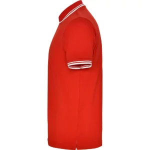 Polo Roly MONTREAL en rojo y blanco, vista lateral