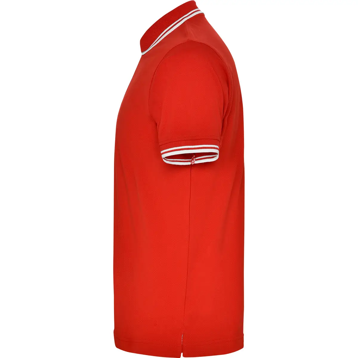 Polo algodón peinado hombre Roly MONTREAL 20 Polo Roly MONTREAL en rojo y blanco, vista lateral