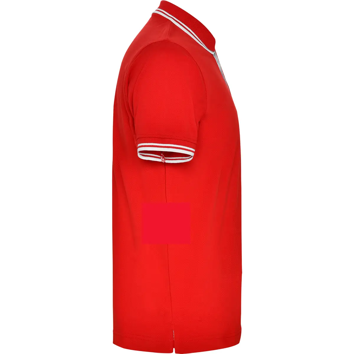 Polo algodón peinado hombre Roly MONTREAL 21 Polo Roly MONTREAL en rojo y blanco, vista lateral opuesta