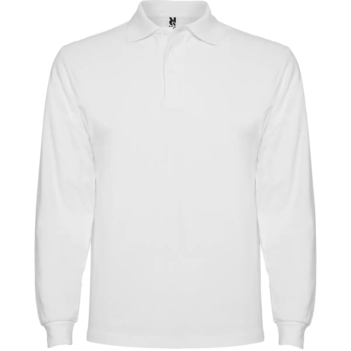 Polo piqué manga larga Roly ESTRELLA L/S 3 Polo Roly ESTRELLA L/S en blanco de manga larga, vista frontal