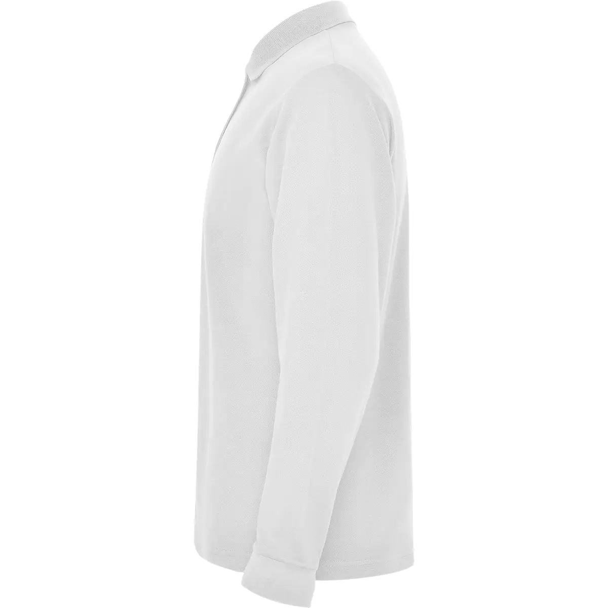 Polo piqué manga larga Roly ESTRELLA L/S 4 Polo Roly ESTRELLA L/S en blanco de manga larga, vista lateral