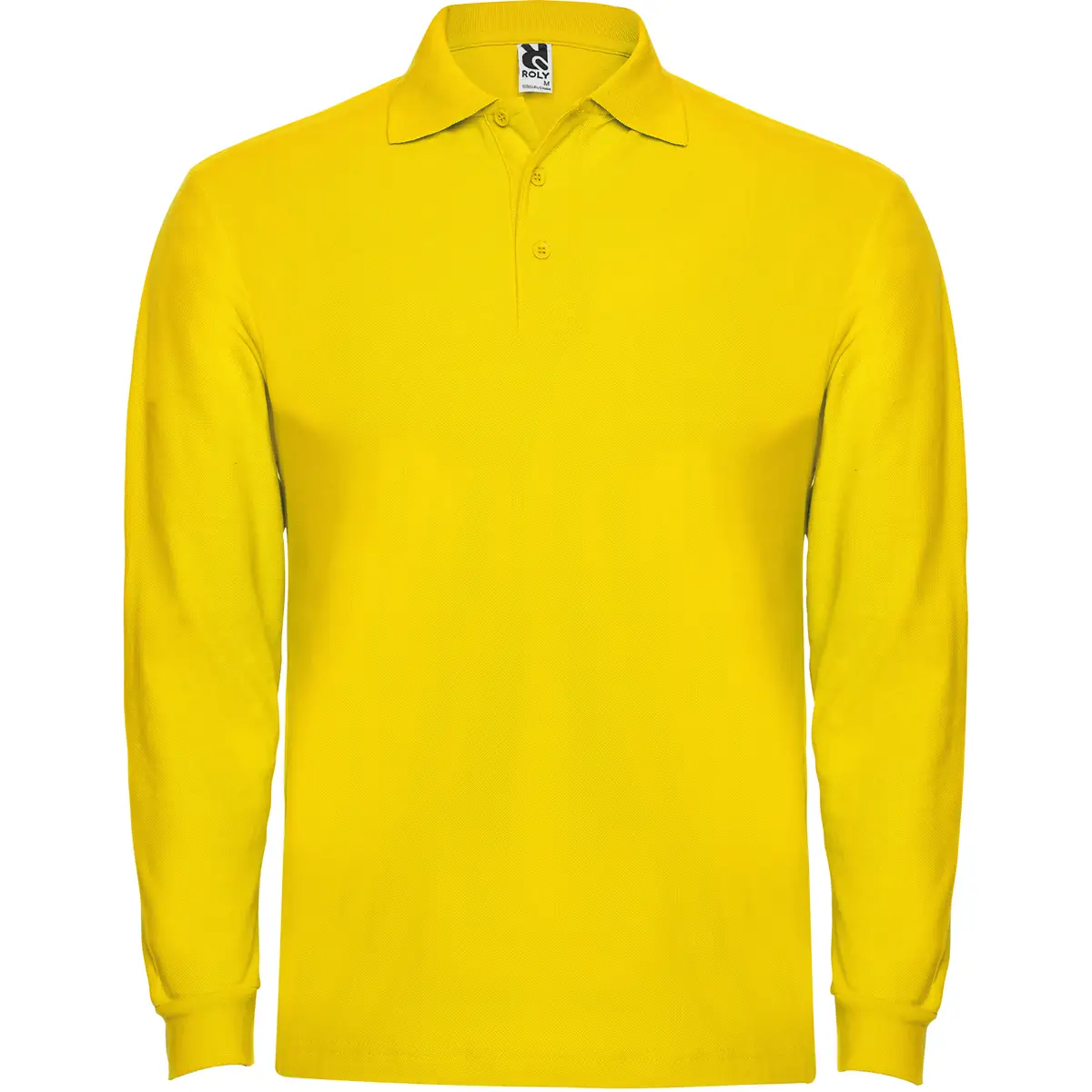 Polo piqué manga larga Roly ESTRELLA L/S 14 Polo Roly ESTRELLA L/S en amarillo de manga larga, vista frontal