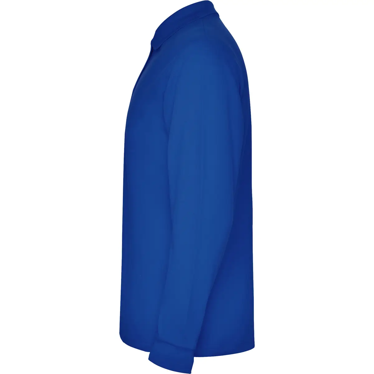 Polo piqué manga larga Roly ESTRELLA L/S 19 Polo Roly ESTRELLA L/S en azul royal de manga larga, vista lateral