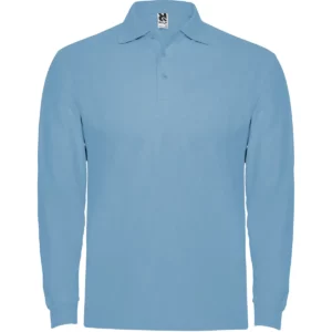 Polo Roly ESTRELLA L/S en celeste de manga larga, vista frontal
