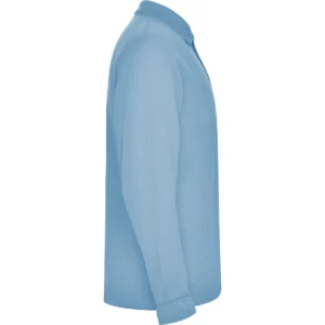 Polo Roly ESTRELLA L/S en celeste de manga larga, vista lateral opuesta