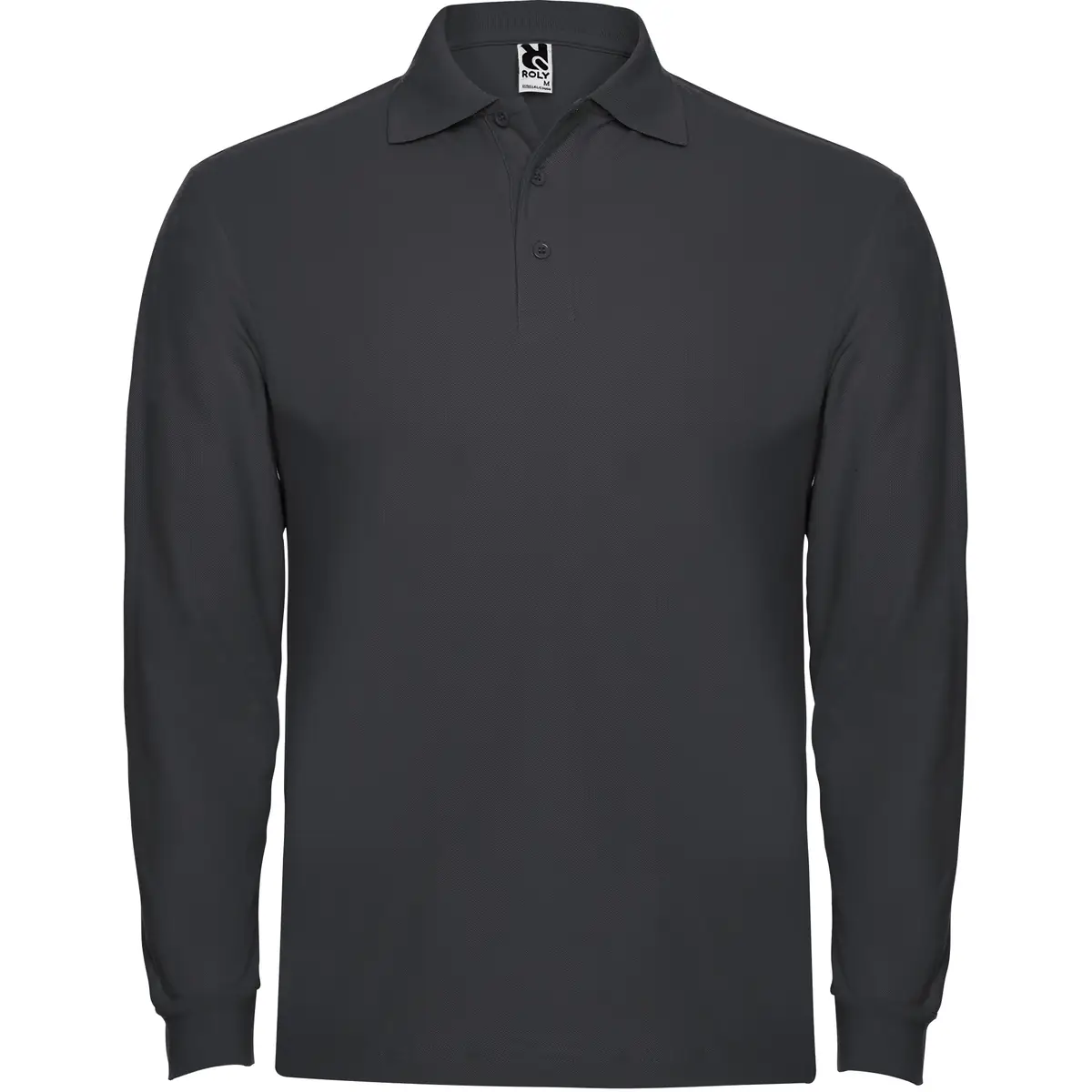 Polo piqué manga larga Roly ESTRELLA L/S 30 Polo Roly ESTRELLA L/S en plomo oscuro de manga larga, vista frontal
