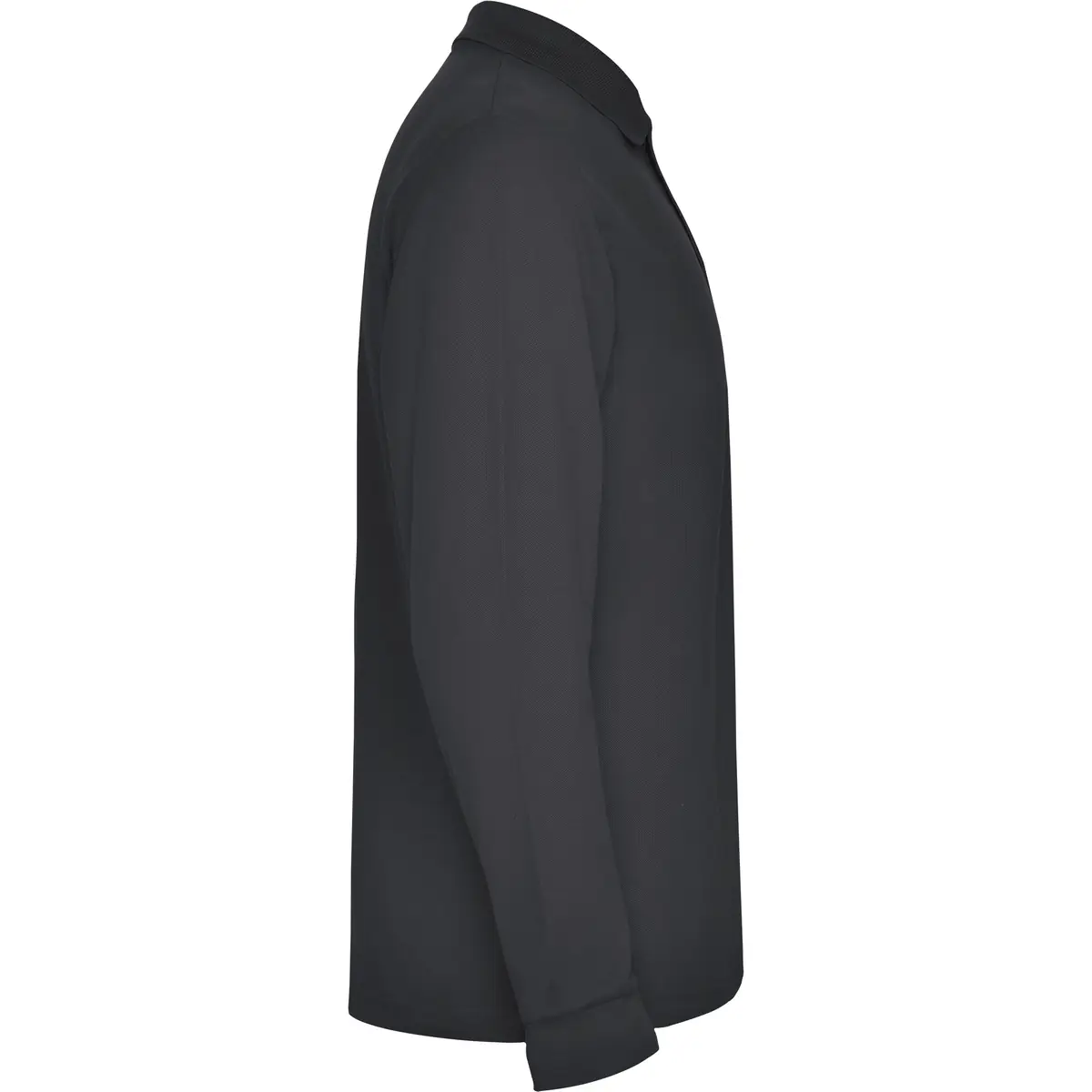 Polo piqué manga larga Roly ESTRELLA L/S 32 Polo Roly ESTRELLA L/S en plomo oscuro de manga larga, vista lateral opuesta