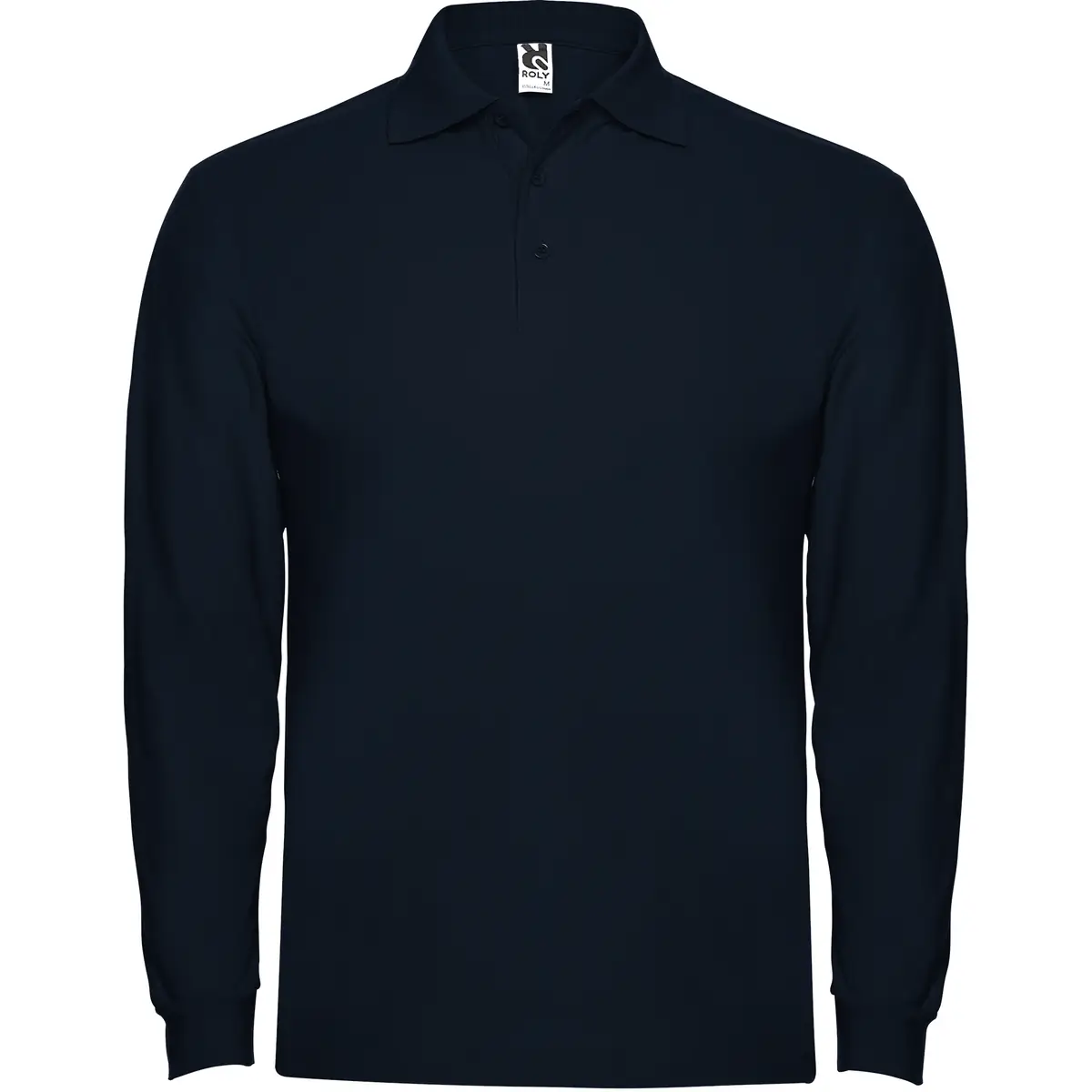 Polo piqué manga larga Roly ESTRELLA L/S 34 Polo Roly ESTRELLA L/S en azul marino de manga larga, vista frontal