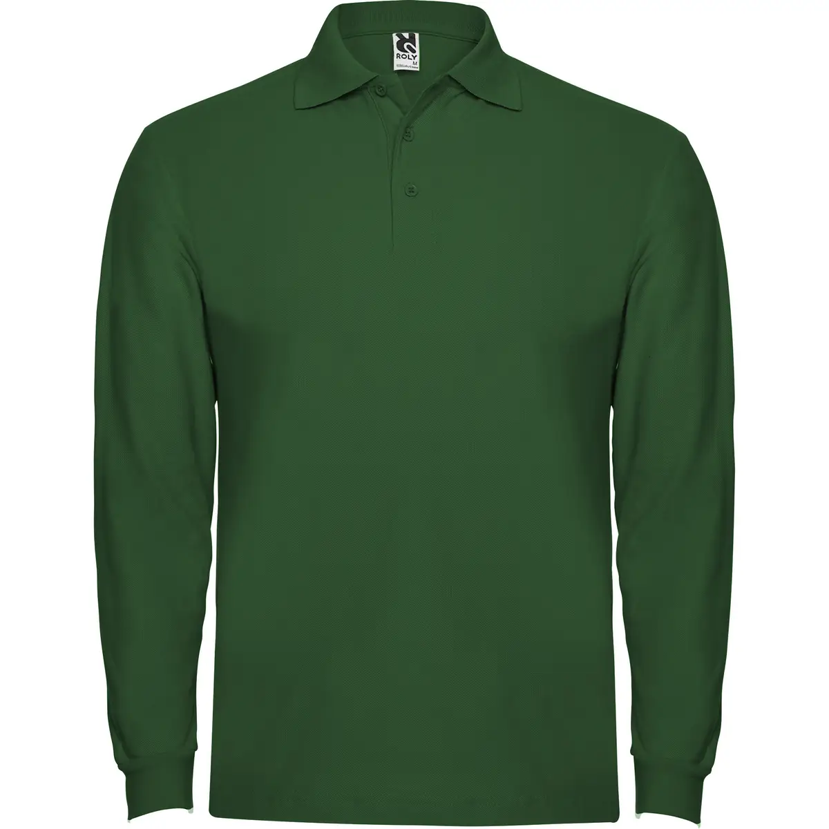 Polo piqué manga larga Roly ESTRELLA L/S 38 Polo Roly ESTRELLA L/S en verde botella de manga larga, vista frontal
